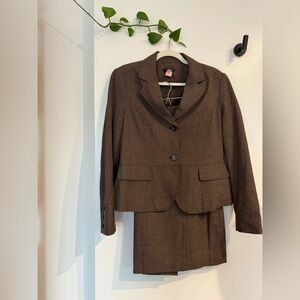 Rafaella Women's Checkered Blazer and Skirt Set